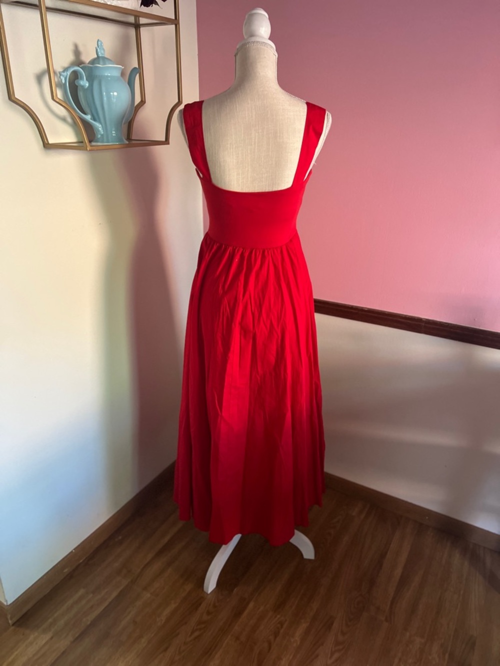 Red J Crew Summer Midi Dress - Picture 4 of 8